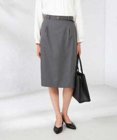 a.v.v / アー・ヴェ・ヴェ ミニ・ひざ丈スカート | 【洗える/イージーケア/吸水速乾/ストレッチ】梳毛調タイトスカート