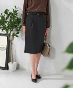 a.v.v / アー・ヴェ・ヴェ ミニ・ひざ丈スカート | 【洗える/イージーケア/吸水速乾/ストレッチ】梳毛調タイトスカート