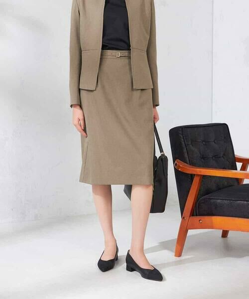 a.v.v / アー・ヴェ・ヴェ ミニ・ひざ丈スカート | 【洗える/イージーケア/吸水速乾/ストレッチ】梳毛調タイトスカート | 詳細1