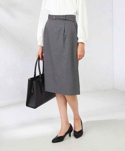 a.v.v / アー・ヴェ・ヴェ ミニ・ひざ丈スカート | 【洗える/イージーケア/吸水速乾/ストレッチ】梳毛調タイトスカート | 詳細10