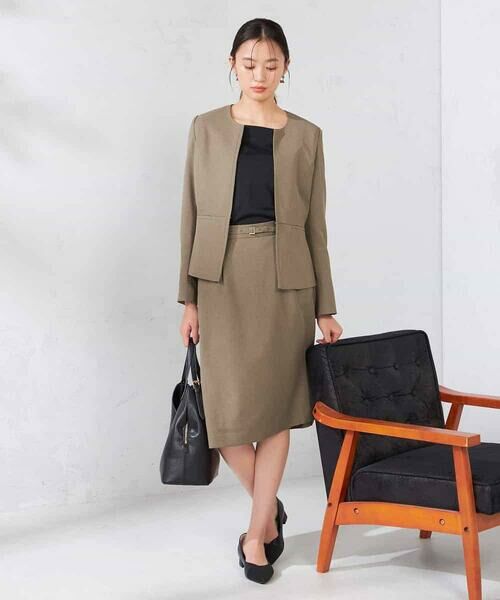 a.v.v / アー・ヴェ・ヴェ ミニ・ひざ丈スカート | 【洗える/イージーケア/吸水速乾/ストレッチ】梳毛調タイトスカート | 詳細4