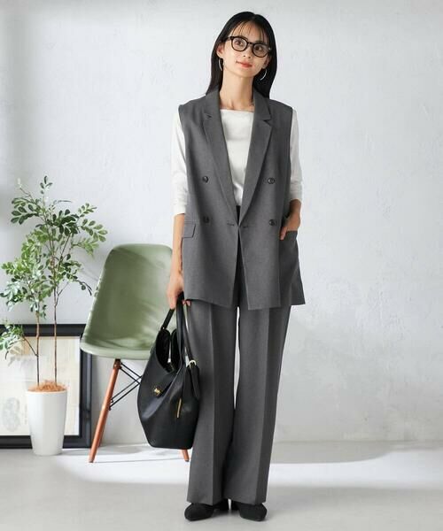 a.v.v / アー・ヴェ・ヴェ セットアップ | 【洗える/イージーケア/吸水速乾/ストレッチ】梳毛調ダブルジレ | 詳細11