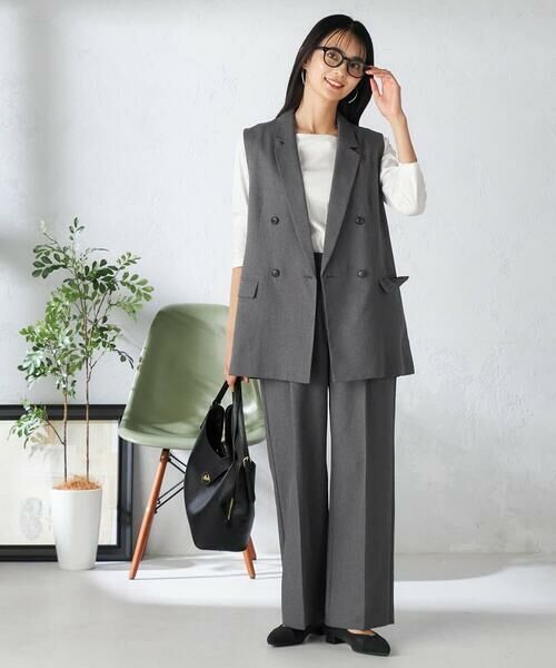 a.v.v / アー・ヴェ・ヴェ セットアップ | 【洗える/イージーケア/吸水速乾/ストレッチ】梳毛調ダブルジレ | 詳細12