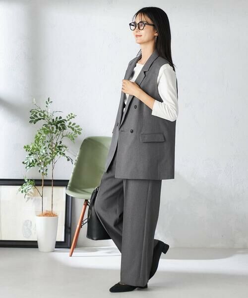 a.v.v / アー・ヴェ・ヴェ セットアップ | 【洗える/イージーケア/吸水速乾/ストレッチ】梳毛調ダブルジレ | 詳細13