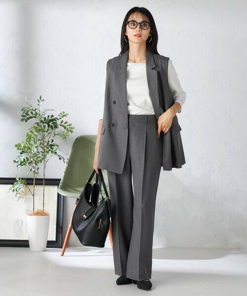 a.v.v / アー・ヴェ・ヴェ セットアップ | 【洗える/イージーケア/吸水速乾/ストレッチ】梳毛調ダブルジレ | 詳細14