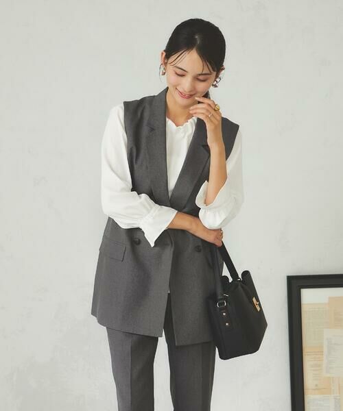 a.v.v / アー・ヴェ・ヴェ セットアップ | 【洗える/イージーケア/吸水速乾/ストレッチ】梳毛調ダブルジレ | 詳細16