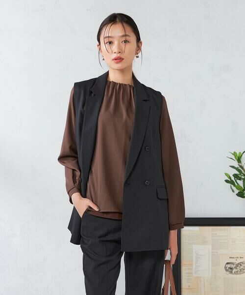 a.v.v / アー・ヴェ・ヴェ セットアップ | 【洗える/イージーケア/吸水速乾/ストレッチ】梳毛調ダブルジレ | 詳細20