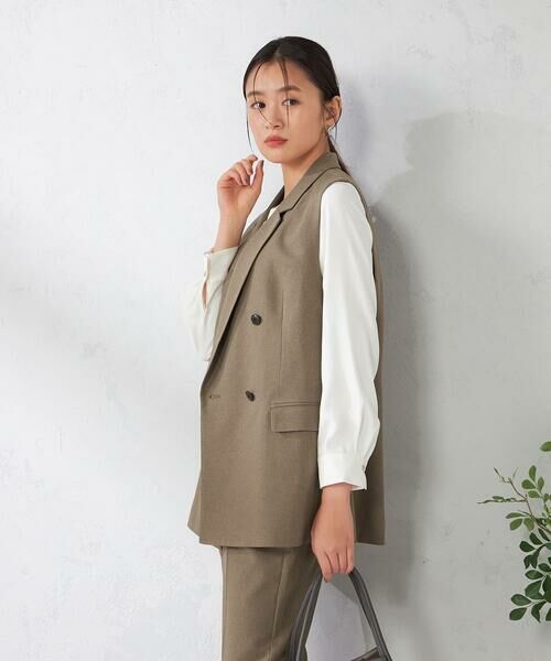a.v.v / アー・ヴェ・ヴェ セットアップ | 【洗える/イージーケア/吸水速乾/ストレッチ】梳毛調ダブルジレ | 詳細3