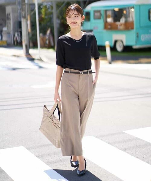 a.v.v / アー・ヴェ・ヴェ その他パンツ | 【洗える/UVカット/接触冷感】オックスストレッチクロップドワイドパンツ【Reflax】 | 詳細10