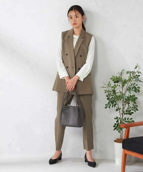 a.v.v / アー・ヴェ・ヴェ チノ・ワークパンツ | 【洗える/イージーケア/吸水速乾/ストレッチ】梳毛調テーパードパンツ | 詳細5