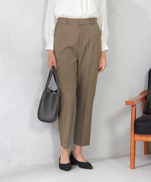 a.v.v / アー・ヴェ・ヴェ チノ・ワークパンツ | 【洗える/イージーケア/吸水速乾/ストレッチ】梳毛調テーパードパンツ(モカ)