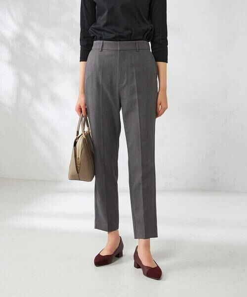 a.v.v / アー・ヴェ・ヴェ チノ・ワークパンツ | 【洗える/イージーケア/吸水速乾/ストレッチ】梳毛調テーパードパンツ(ダークグレー)