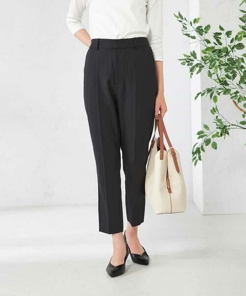 a.v.v / アー・ヴェ・ヴェ チノ・ワークパンツ | 【洗える/イージーケア/吸水速乾/ストレッチ】梳毛調テーパードパンツ(ブラック)