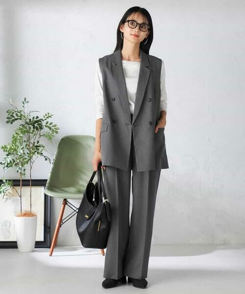 a.v.v / アー・ヴェ・ヴェ その他パンツ | 【洗える/イージーケア/吸水速乾/ストレッチ】梳毛調ワイドパンツ | 詳細11