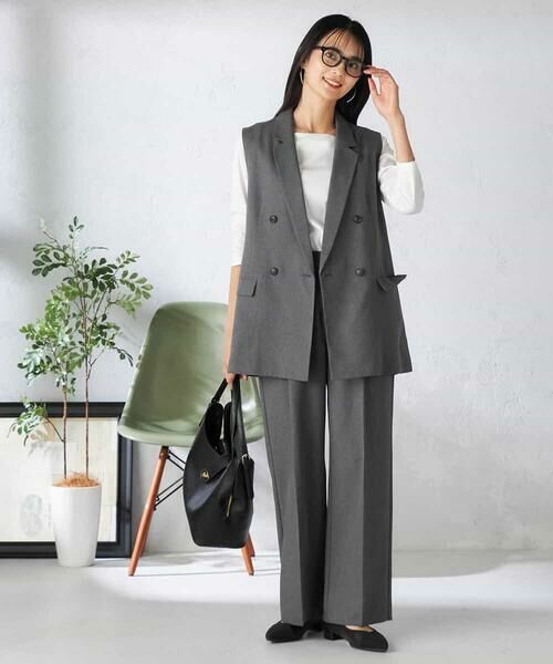 a.v.v / アー・ヴェ・ヴェ その他パンツ | 【洗える/イージーケア/吸水速乾/ストレッチ】梳毛調ワイドパンツ | 詳細12