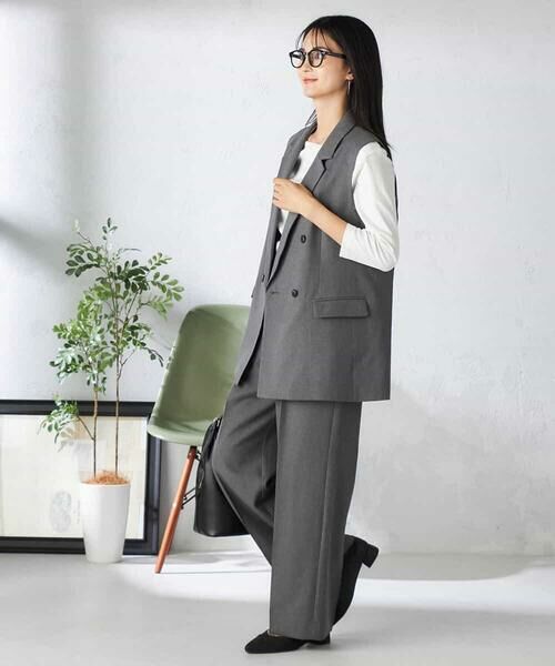 a.v.v / アー・ヴェ・ヴェ その他パンツ | 【洗える/イージーケア/吸水速乾/ストレッチ】梳毛調ワイドパンツ | 詳細13