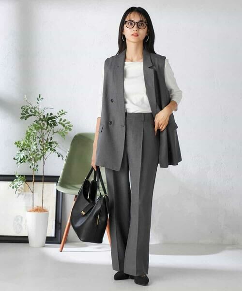 a.v.v / アー・ヴェ・ヴェ その他パンツ | 【洗える/イージーケア/吸水速乾/ストレッチ】梳毛調ワイドパンツ | 詳細14