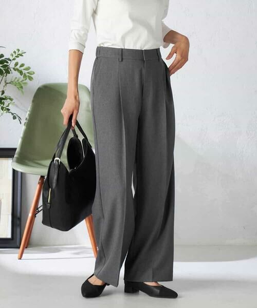 a.v.v / アー・ヴェ・ヴェ その他パンツ | 【洗える/イージーケア/吸水速乾/ストレッチ】梳毛調ワイドパンツ | 詳細7