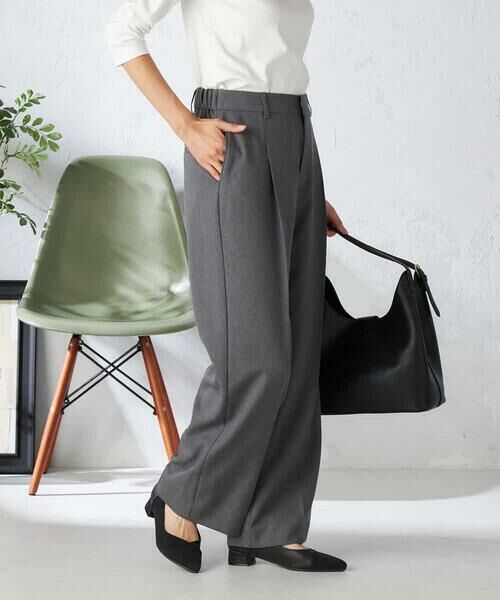 a.v.v / アー・ヴェ・ヴェ その他パンツ | 【洗える/イージーケア/吸水速乾/ストレッチ】梳毛調ワイドパンツ | 詳細8
