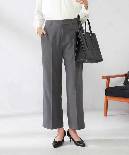 a.v.v / アー・ヴェ・ヴェ その他パンツ | 【洗える/イージーケア/吸水速乾/ストレッチ】梳毛調ストレートパンツ(ダークグレー)