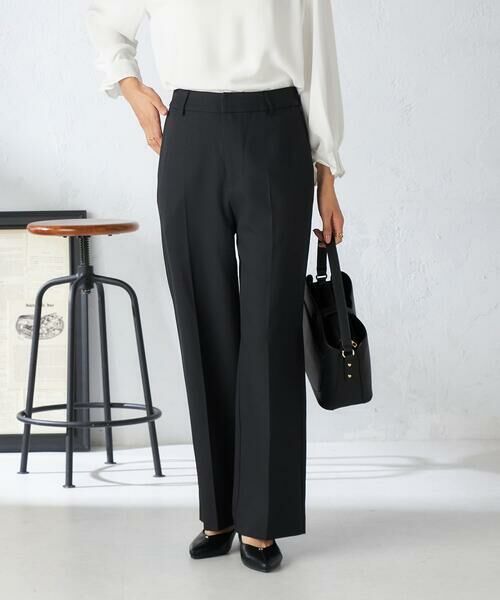 a.v.v / アー・ヴェ・ヴェ その他パンツ | 【洗える/イージーケア/吸水速乾/ストレッチ】梳毛調ストレートパンツ(ブラック)