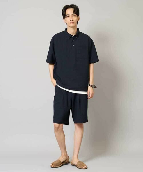 a.v.v / アー・ヴェ・ヴェ シャツ・ブラウス | 【イージーケア/吸水速乾/毛玉になりにくい】シアサッカーワイドシルエットポロシャツ | 詳細1