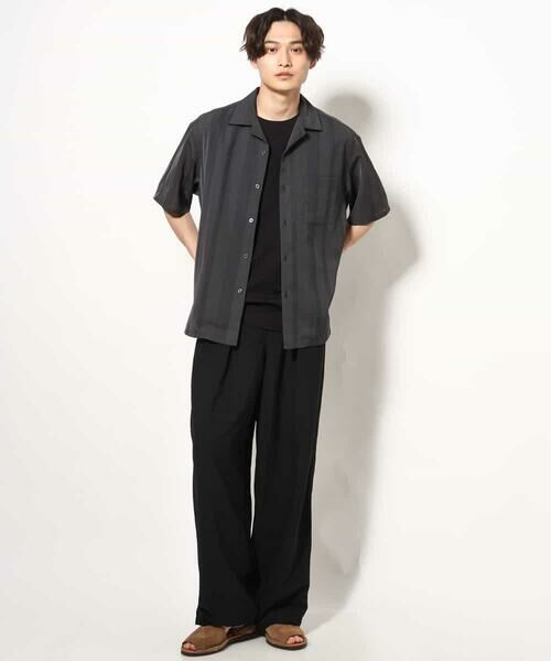 a.v.v / アー・ヴェ・ヴェ シャツ・ブラウス | 【イージーケア/速乾】カラミストライプオープンカラーシャツ半袖 | 詳細1