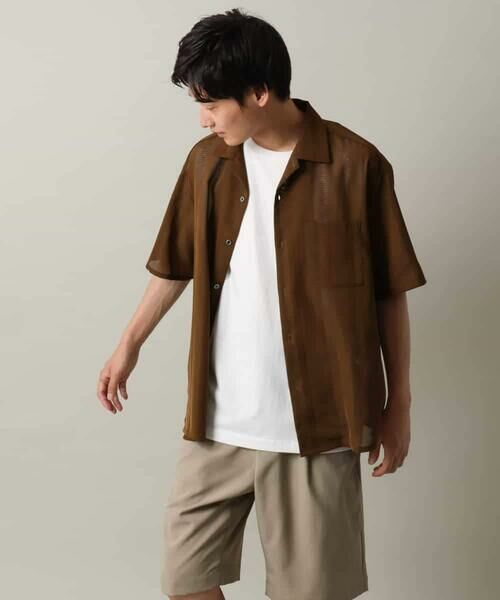 a.v.v / アー・ヴェ・ヴェ シャツ・ブラウス | 【イージーケア/速乾】カラミストライプオープンカラーシャツ半袖 | 詳細10