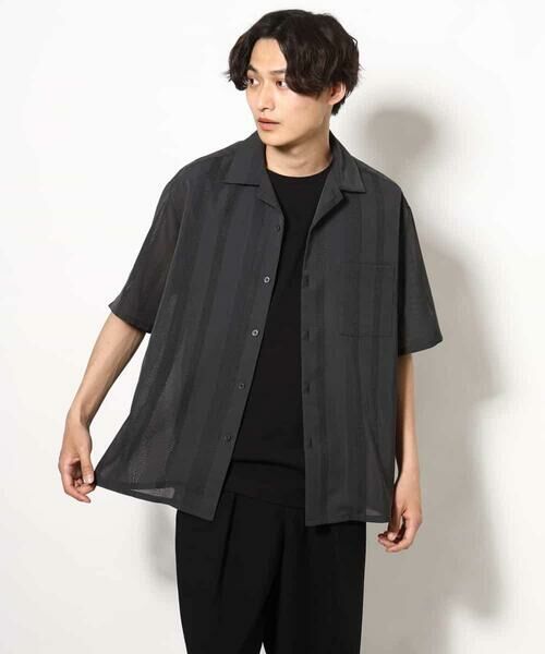 a.v.v / アー・ヴェ・ヴェ シャツ・ブラウス | 【イージーケア/速乾】カラミストライプオープンカラーシャツ半袖 | 詳細12