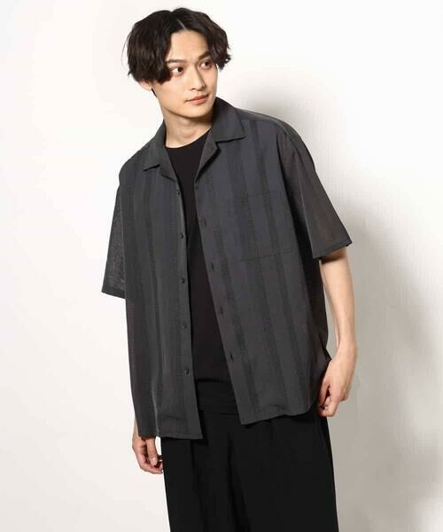 a.v.v / アー・ヴェ・ヴェ シャツ・ブラウス | 【イージーケア/速乾】カラミストライプオープンカラーシャツ半袖 | 詳細13