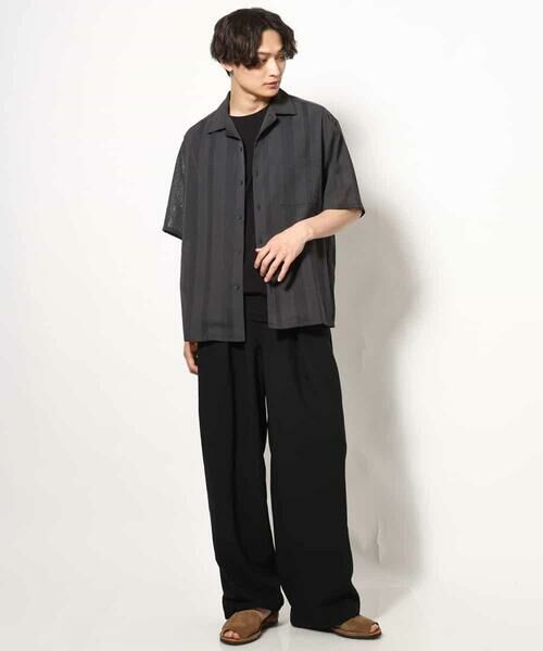 a.v.v / アー・ヴェ・ヴェ シャツ・ブラウス | 【イージーケア/速乾】カラミストライプオープンカラーシャツ半袖 | 詳細2