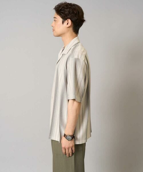 a.v.v / アー・ヴェ・ヴェ シャツ・ブラウス | 【洗濯機で洗える】ジャカード五分袖オープンカラーシャツ | 詳細14