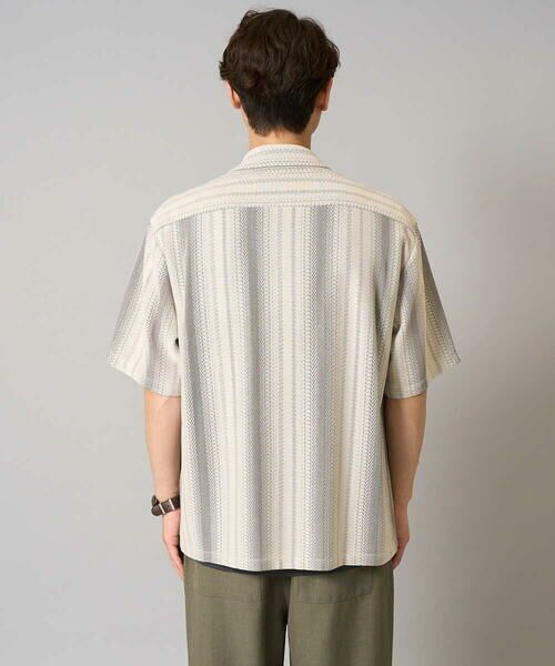 a.v.v / アー・ヴェ・ヴェ シャツ・ブラウス | 【洗濯機で洗える】ジャカード五分袖オープンカラーシャツ | 詳細15