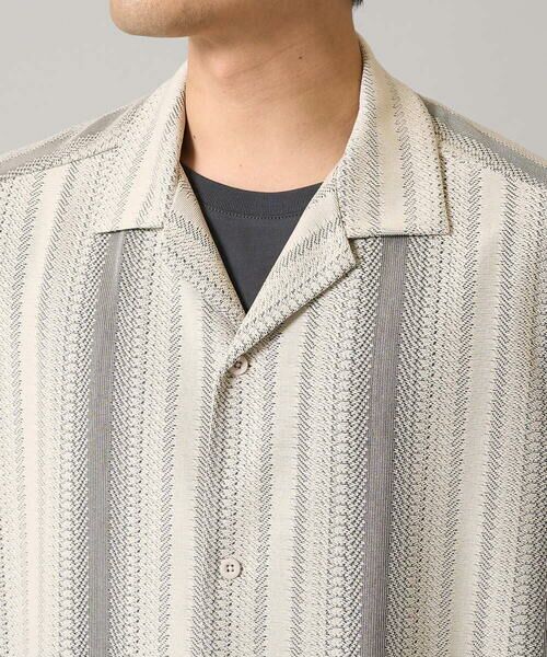 a.v.v / アー・ヴェ・ヴェ シャツ・ブラウス | 【洗濯機で洗える】ジャカード五分袖オープンカラーシャツ | 詳細16