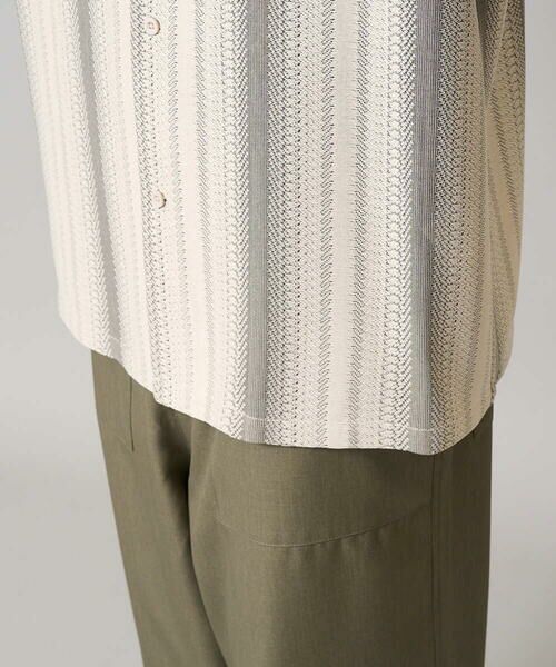 a.v.v / アー・ヴェ・ヴェ シャツ・ブラウス | 【洗濯機で洗える】ジャカード五分袖オープンカラーシャツ | 詳細18