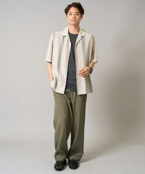 a.v.v / アー・ヴェ・ヴェ シャツ・ブラウス | 【洗濯機で洗える】ジャカード五分袖オープンカラーシャツ | 詳細9