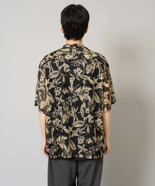 a.v.v / アー・ヴェ・ヴェ シャツ・ブラウス | 【洗濯機で洗える】メッシュニットダークフラワー五分袖オープンカラーシャツ | 詳細22