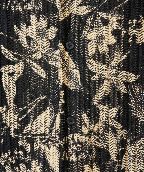 a.v.v / アー・ヴェ・ヴェ シャツ・ブラウス | 【洗濯機で洗える】メッシュニットダークフラワー五分袖オープンカラーシャツ | 詳細26