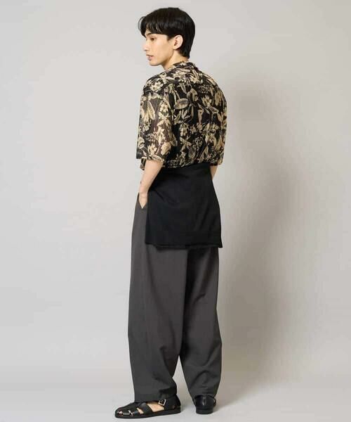 a.v.v / アー・ヴェ・ヴェ シャツ・ブラウス | 【洗濯機で洗える】メッシュニットダークフラワー五分袖オープンカラーシャツ | 詳細8