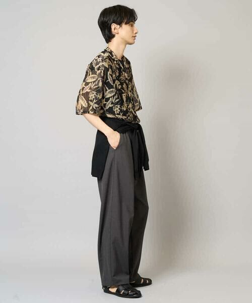 a.v.v / アー・ヴェ・ヴェ シャツ・ブラウス | 【洗濯機で洗える】メッシュニットダークフラワー五分袖オープンカラーシャツ | 詳細9