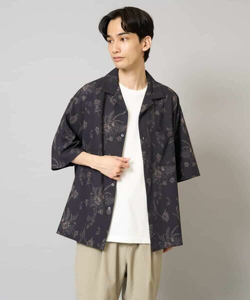 a.v.v / アー・ヴェ・ヴェ シャツ・ブラウス | 【イージーケア/接触冷感】ダークフラワー五分袖オープンカラーシャツ【シワになりにくい】 | 詳細11