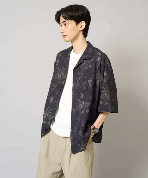 a.v.v / アー・ヴェ・ヴェ シャツ・ブラウス | 【イージーケア/接触冷感】ダークフラワー五分袖オープンカラーシャツ【シワになりにくい】 | 詳細12