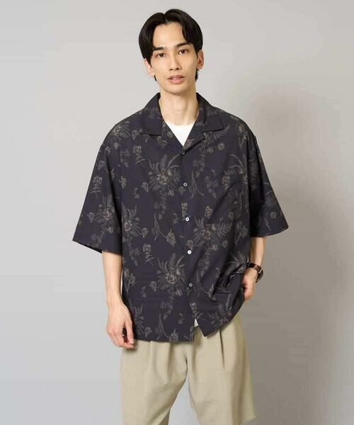 a.v.v / アー・ヴェ・ヴェ シャツ・ブラウス | 【イージーケア/接触冷感】ダークフラワー五分袖オープンカラーシャツ【シワになりにくい】 | 詳細13