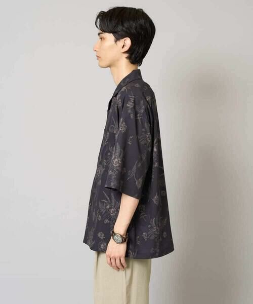 a.v.v / アー・ヴェ・ヴェ シャツ・ブラウス | 【イージーケア/接触冷感】ダークフラワー五分袖オープンカラーシャツ【シワになりにくい】 | 詳細15
