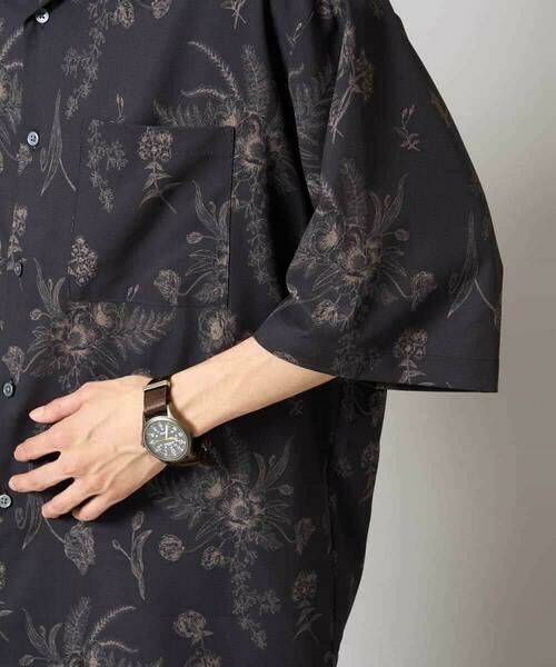 a.v.v / アー・ヴェ・ヴェ シャツ・ブラウス | 【イージーケア/接触冷感】ダークフラワー五分袖オープンカラーシャツ【シワになりにくい】 | 詳細18