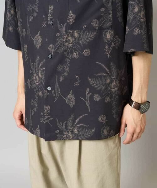 a.v.v / アー・ヴェ・ヴェ シャツ・ブラウス | 【イージーケア/接触冷感】ダークフラワー五分袖オープンカラーシャツ【シワになりにくい】 | 詳細19