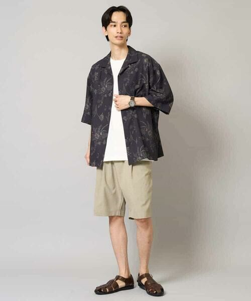 a.v.v / アー・ヴェ・ヴェ シャツ・ブラウス | 【イージーケア/接触冷感】ダークフラワー五分袖オープンカラーシャツ【シワになりにくい】 | 詳細4