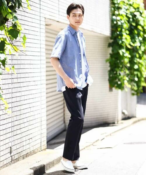 a.v.v / アー・ヴェ・ヴェ シャツ・ブラウス | 【接触冷感/速乾/イージーケア】リネン混半袖シャツ（さらリネシリーズ） | 詳細1