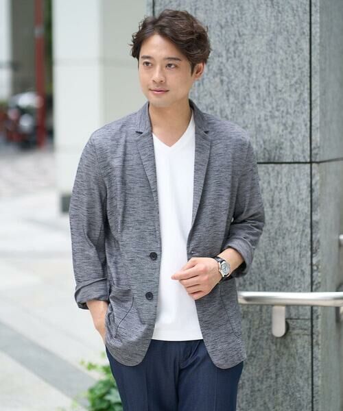 a.v.v/アー・ヴェ・ヴェ 【イージーケア/速乾/接触冷感】スラブメランジサマージャケット【スマートシリーズ】 ダークグレー M a.v.v/アー・ヴェ・ヴェ 【イージーケア/速乾/接触冷感】スラブメランジサマージャケット【スマートシリーズ】 ダークグレー M