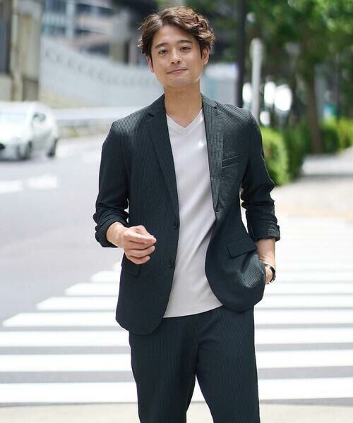 a.v.v / アー・ヴェ・ヴェ テーラードジャケット | 【イージーケア/吸水速乾/毛玉になりにくい】シアサッカーシェイプジャケット | 詳細12